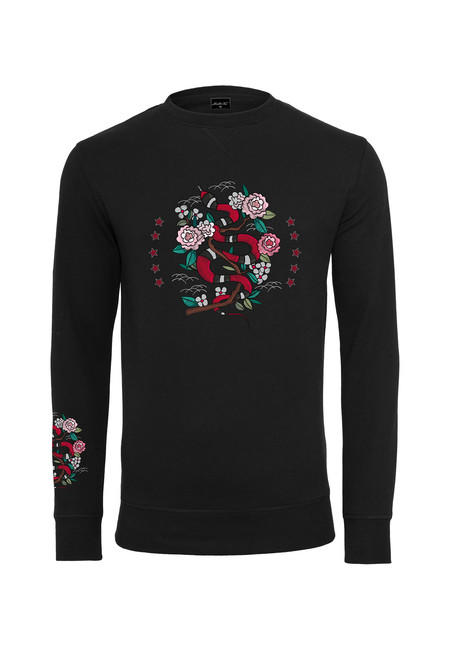 Mr. Tee Snake Flowers Crewneck black