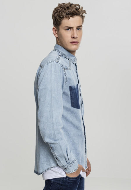 Urban Classics Denim Pocket Shirt freshblue wash