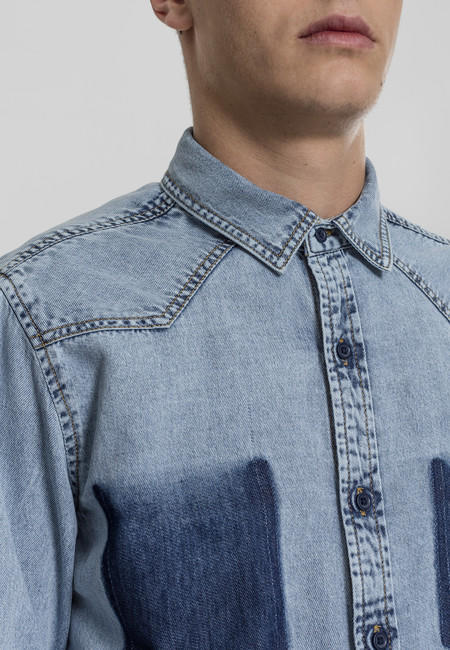 Urban Classics Denim Pocket Shirt freshblue wash