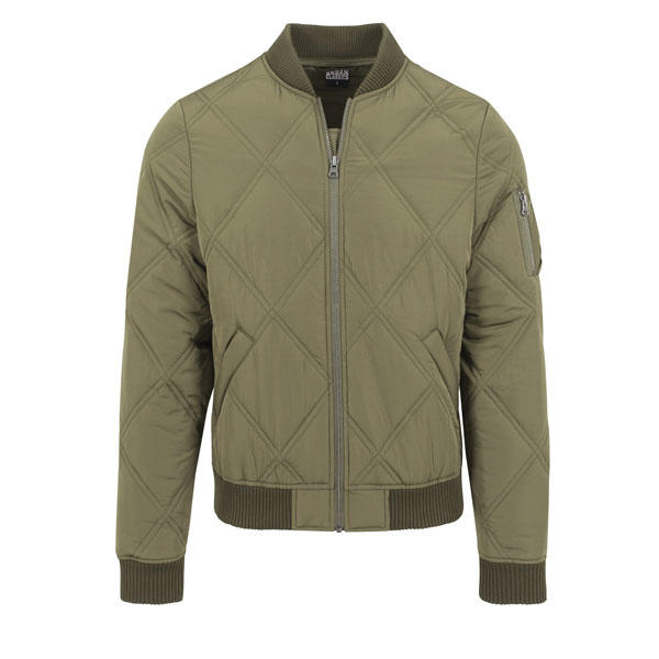 Urban Classics Big Diamond Quilt Bomber Jacket olive