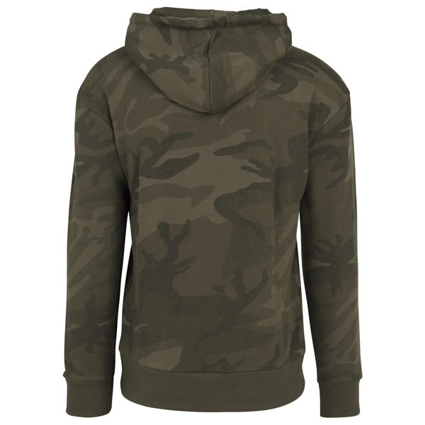 Mikina Urban Classics High Neck Camo Hoody olive camo