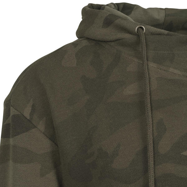 Mikina Urban Classics High Neck Camo Hoody olive camo