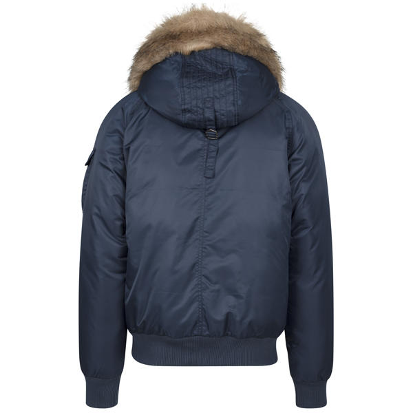 Urban Classics Hooded Heavy Fake Fur Bomber Jacket navy