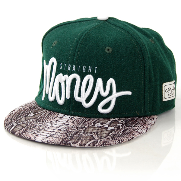 Cayler & Sons Straight Money Cap Forrest Green Snake White