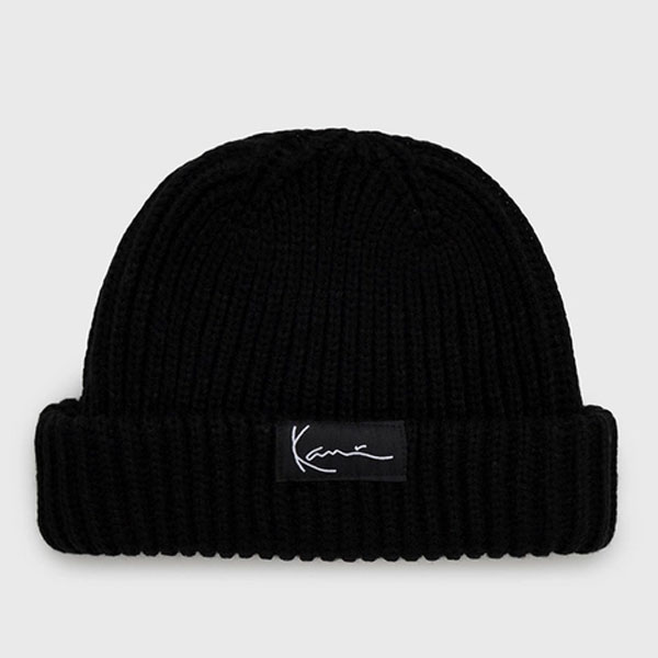 Zimní čepice karl kani Woven Signature Essential Fisherman Beanie black