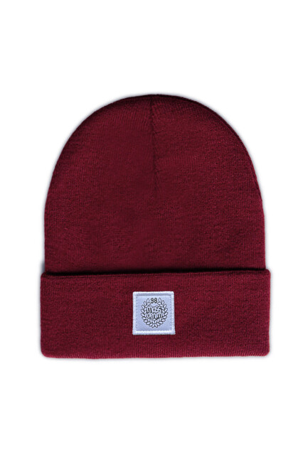 Mass Denim Patch Beanie claret