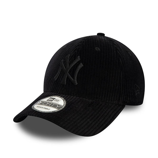 Manšestrová kšiltovka New Era 9FORTY MLB Cord NY Yankees Black Adjustable cap