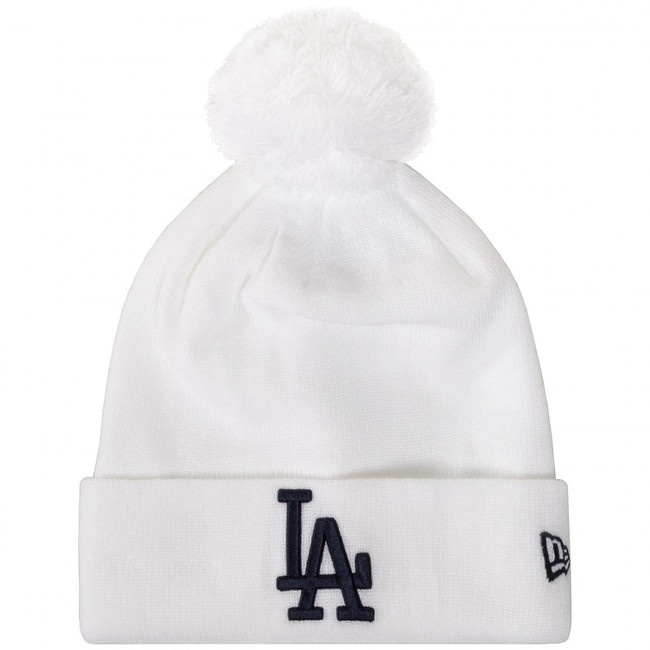 Dámská čepice New Era MLB WMNS Bobble Knit LA Dodgers White