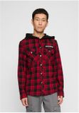 Brandit Iron Maiden Checkshirt Sweathood Eddy dark red/black