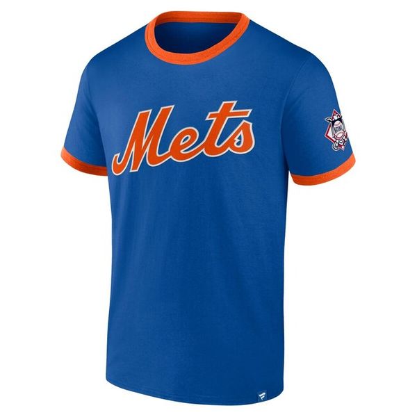 Fanatics Fundamental SS Biblend Ringer Tee New York Mets deep royal/dark orange