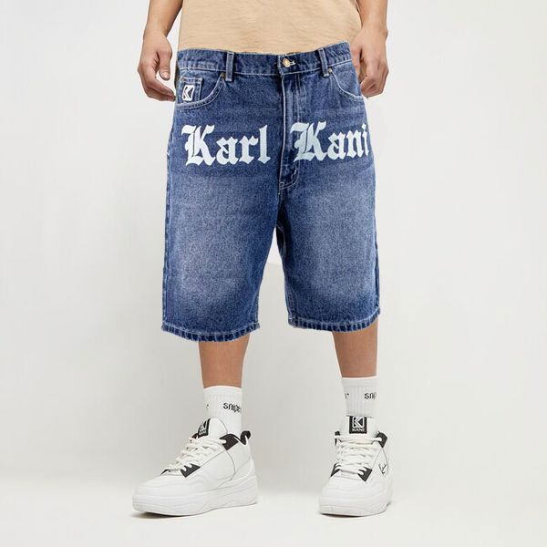 Kraťasy Karl Kani OG Old English Denim Shorts Blue