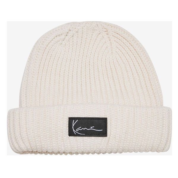 Zimní čepice karl kani Woven Signature Essential Fisherman Beanie white