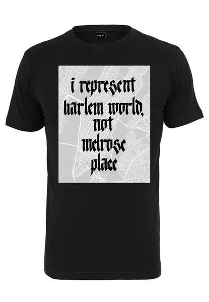 Mr. Tee Harlem Words Tee T-Shirt Round Neck black