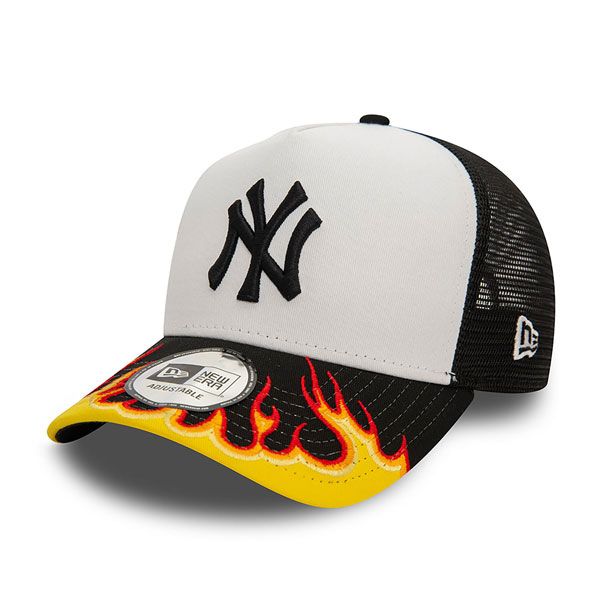 kšiltovka New Era 9FORTY E-Frame MLB FLAME Trucker Cap Black White