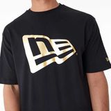 Pánské tričko New Era Flag Oversized T-Shirt Black Gold