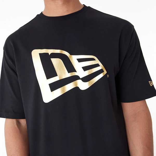 Pánské tričko New Era Flag Oversized T-Shirt Black Gold