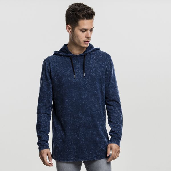 Pánská mikina Urban Classics Random Wash Hoody indigo